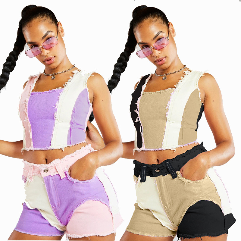 Shorts Denim Frayed - Moda Orta Bel Dar Kesim Yırtık