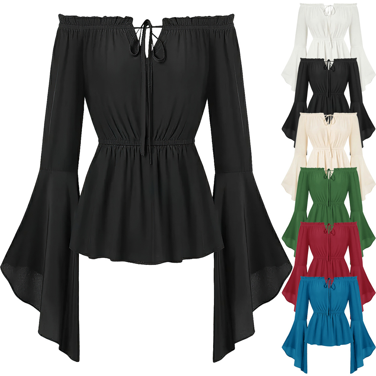 Blouse Off Shoulder - Omuzları Açık Ortaçağ Kostüm Bluzu Kadınlar