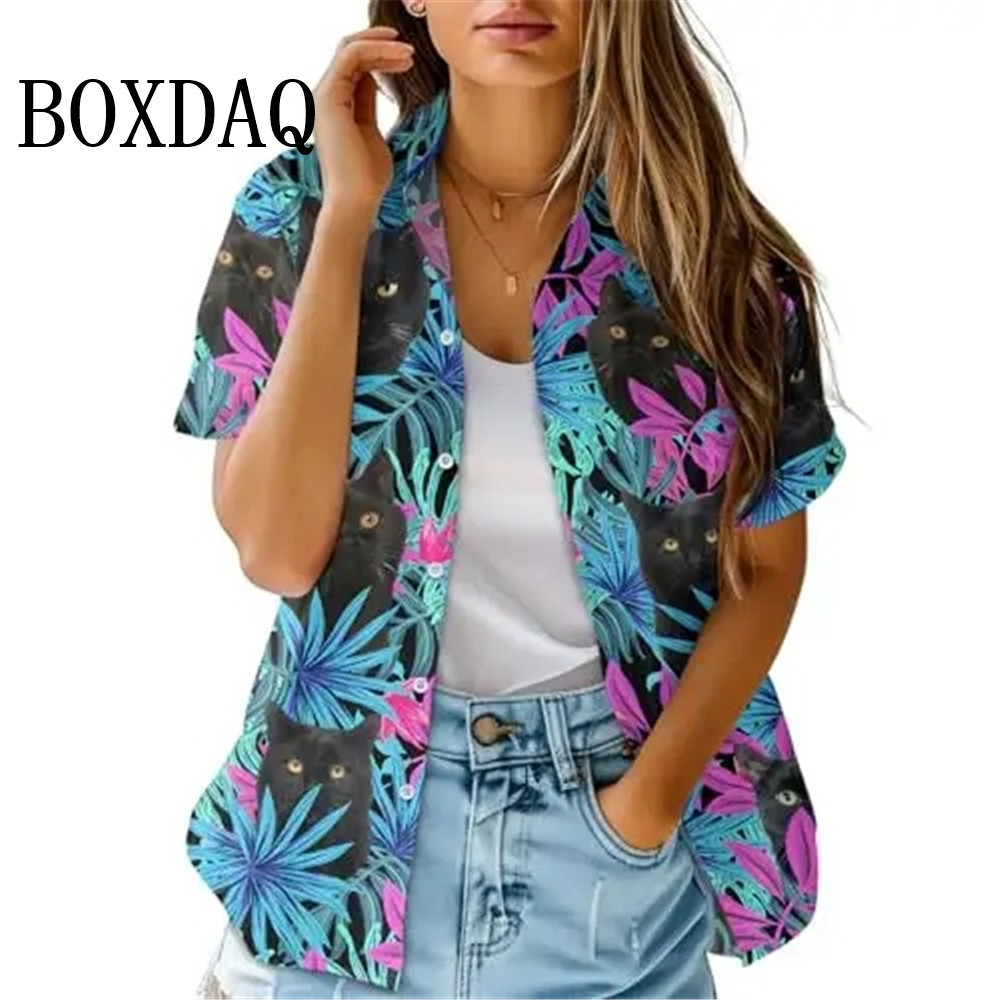 Romper Floral Print - Yaz Moda kadın Bluz Sanatsal Hawaii