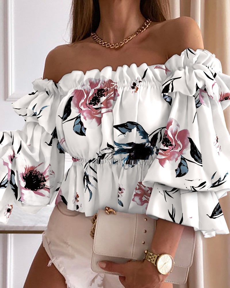 Blouse Off Shoulder - Kadın Kazak Gömlek Kelebek Kollu Bluzlar