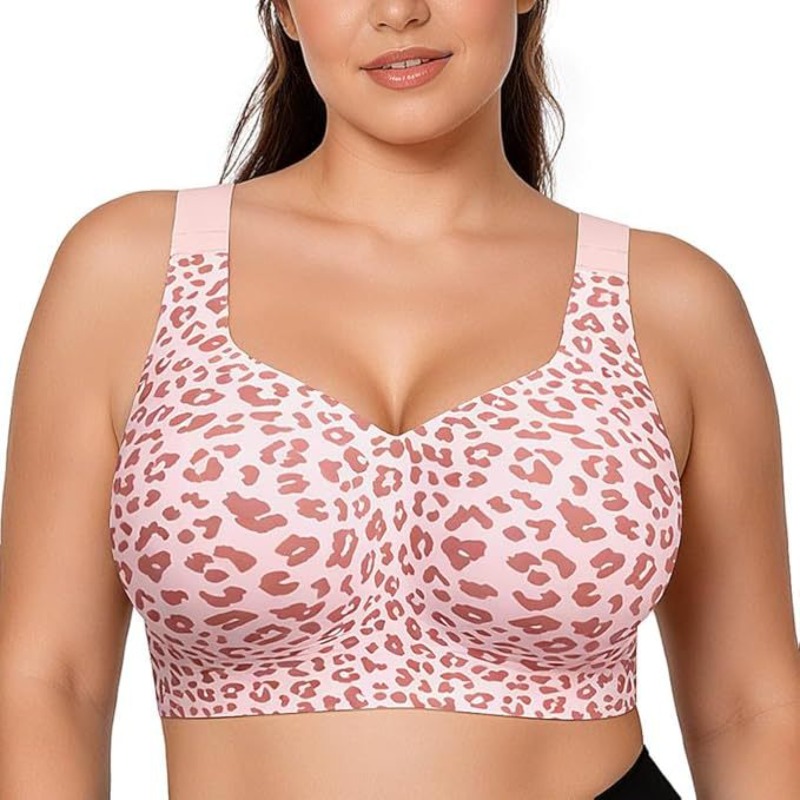Bralette Triangle Set - Leopar Desenli Jöle Sütyenler Balensiz Destekli