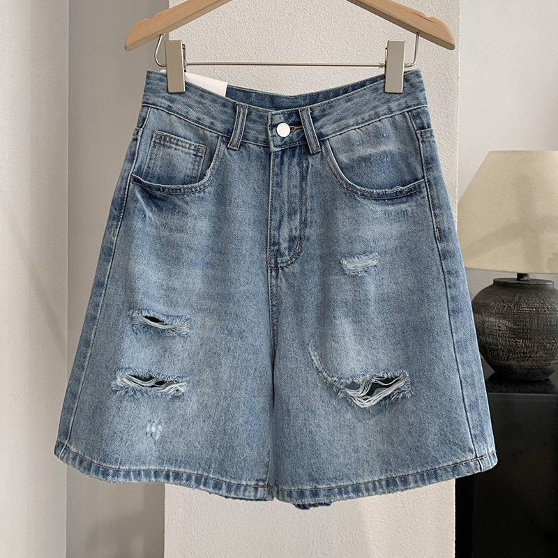 Shorts Denim Frayed - Denim Kısa Pantolon Kadın Kot Vintage