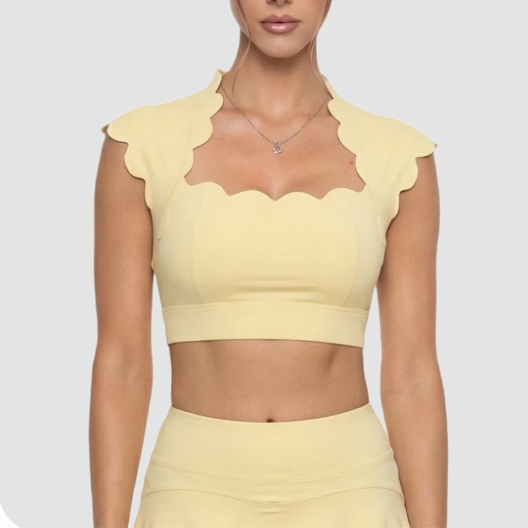 Crop Top Crochet - Dalgalı Kadın Spor Atleti Yoga Sütyeni