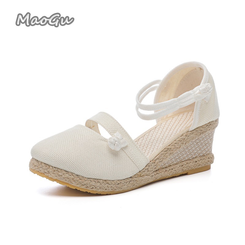 Wedge Espadrille Women - Kadın Keten Espadrille Dolgu Topuklu Sandalet
