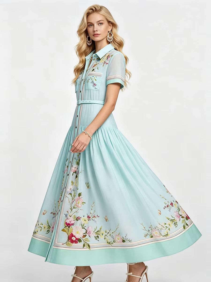Zarif Çiçek Baskılı Yaz Elbise - Midi Skirt Floral incelemesi ve fiyatı