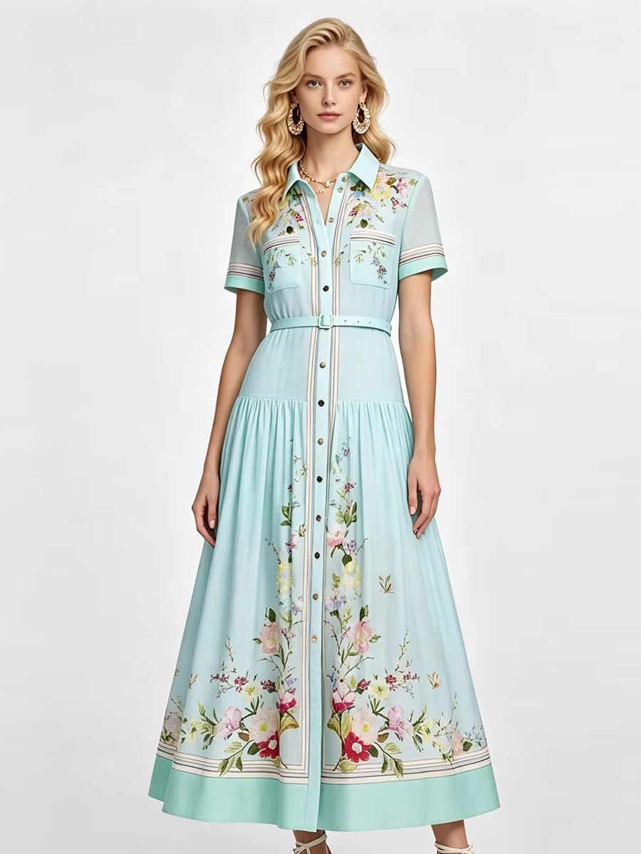 Zarif Çiçek Baskılı Yaz Elbise - Midi Skirt Floral incelemesi ve fiyatı