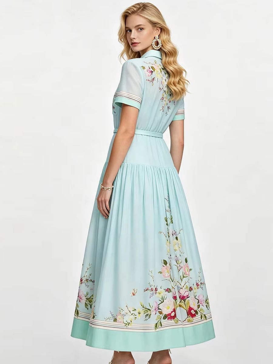 Zarif Çiçek Baskılı Yaz Elbise - Midi Skirt Floral incelemesi ve fiyatı