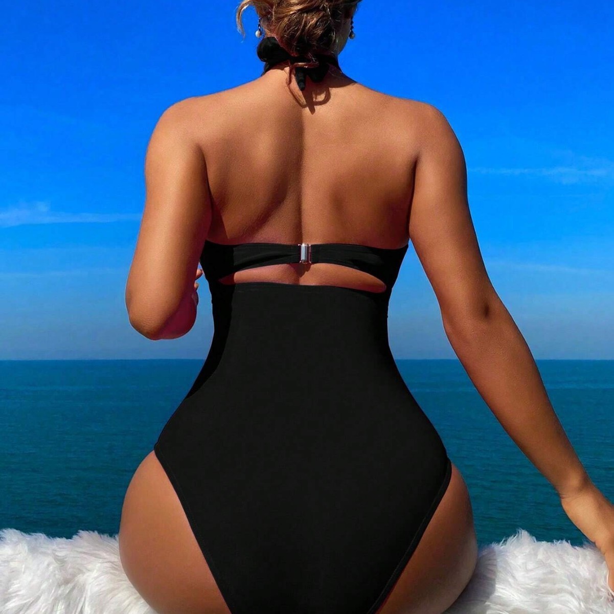 Kadın Mayo Halter Yaka Düz Ren - Swimsuit Bikini Ruched incelemesi ve fiyatı