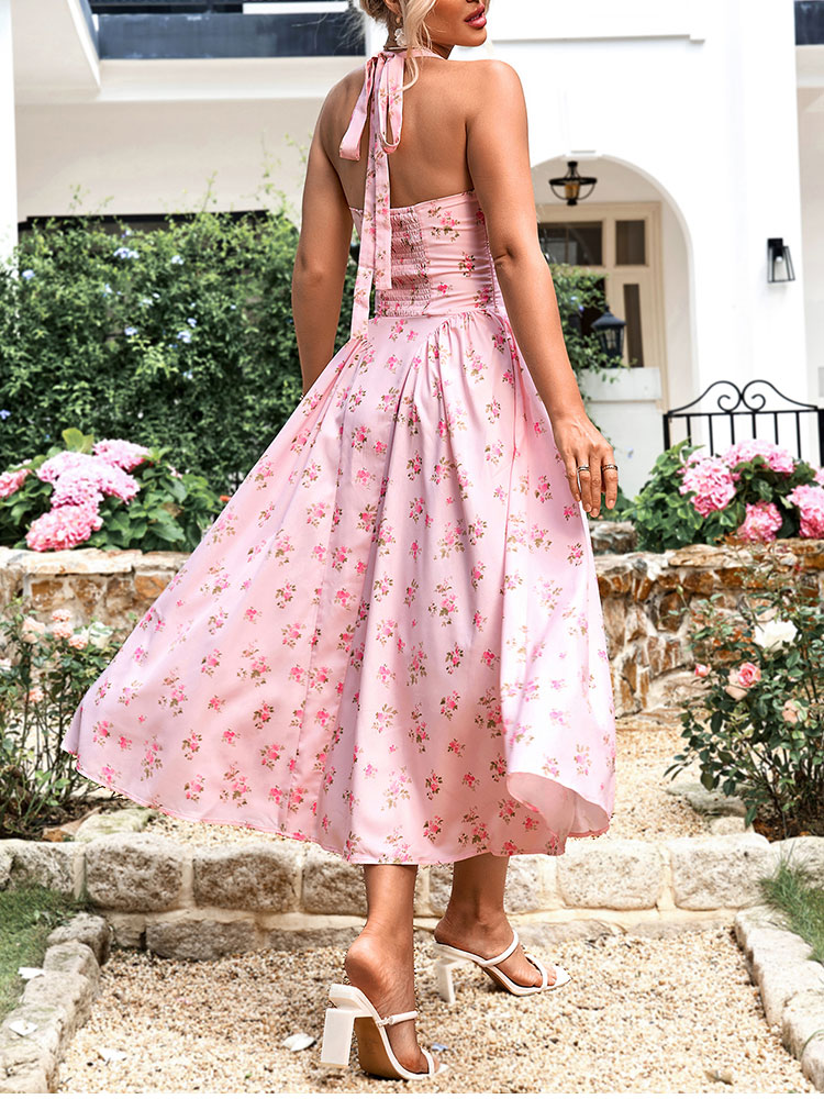 NewAsia kadın Halter Backless  - Midi Skirt Floral incelemesi ve fiyatı