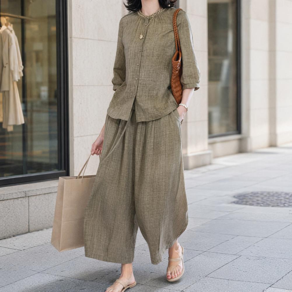2026 Büyük Beden Günlük Takım  - Linen Pant Wide incelemesi ve fiyatı