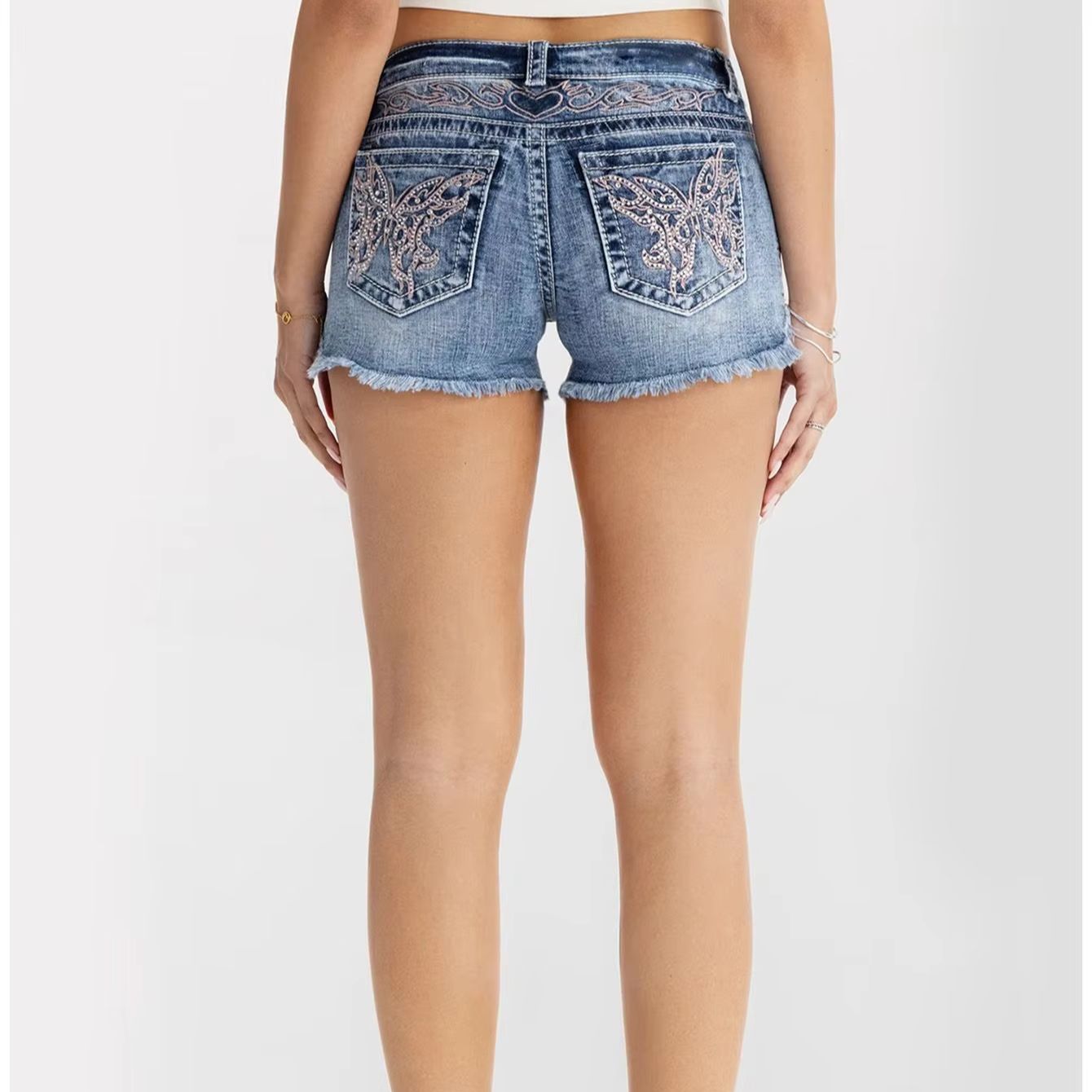 Kadın Giysileri Kelebek Taklid - Shorts Denim Frayed incelemesi ve fiyatı