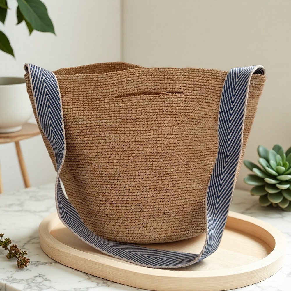 Yeni Rafya Gökkuşağı Kova Çant - Crochet Bag Raffia incelemesi ve fiyatı