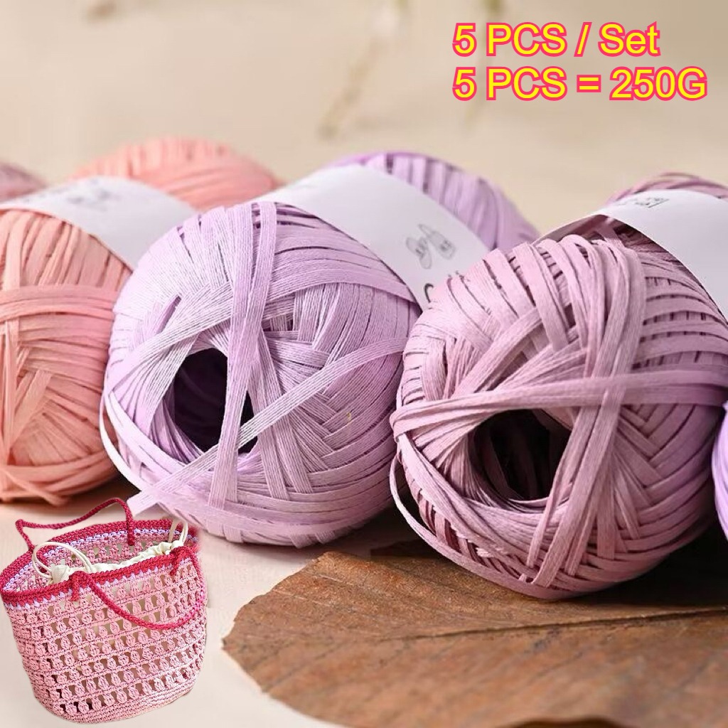 5 ADET 250g Rafya Kağıt İpi Ör - Crochet Bag Raffia incelemesi ve fiyatı