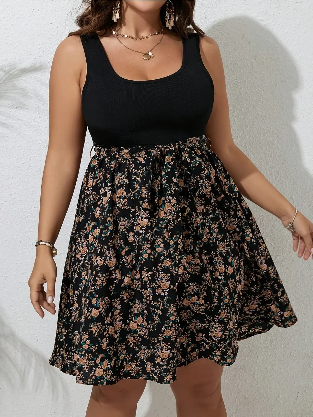 Artı Boyutu Elbise Yaz Örgü Çi - Romper Floral Print incelemesi ve fiyatı