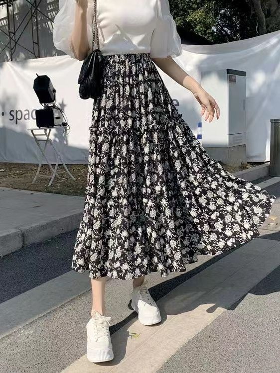 Çiçek Desenli A-Line Midi Etek - Midi Skirt Floral incelemesi ve fiyatı